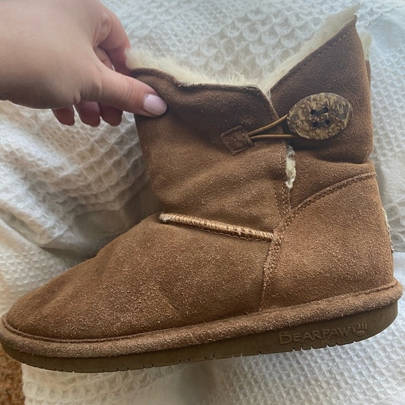 BearPaw Rosie Women’s Boots Size 6 Hickory Brown Tan Snow Shoes Ankle Booties - Picture 2 of 8